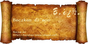 Beczkes Ámos névjegykártya